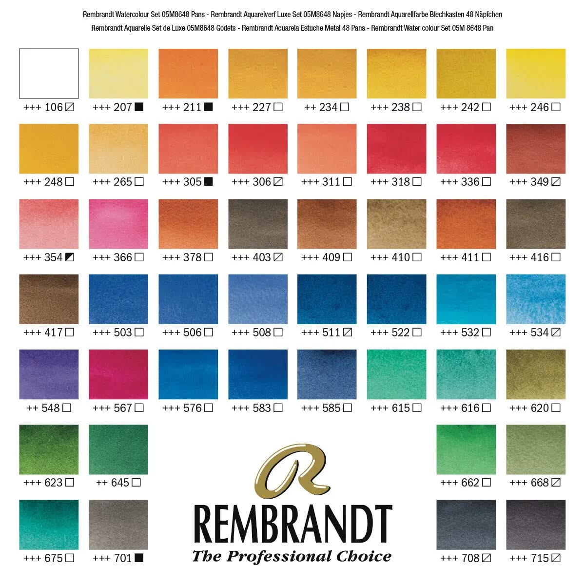 Rembrandt Aquarellfarben-Set im Metalletui | 48 Näpfchen + Pinsel - Kidis Art
