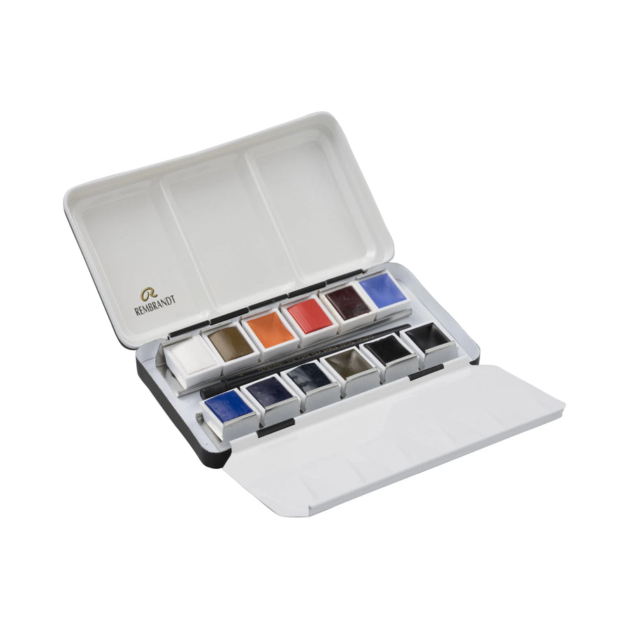 Rembrandt Aquarellfarben-Set im Metalletui für Stadtlandschaften I 12 Näpfchen + Pinsel