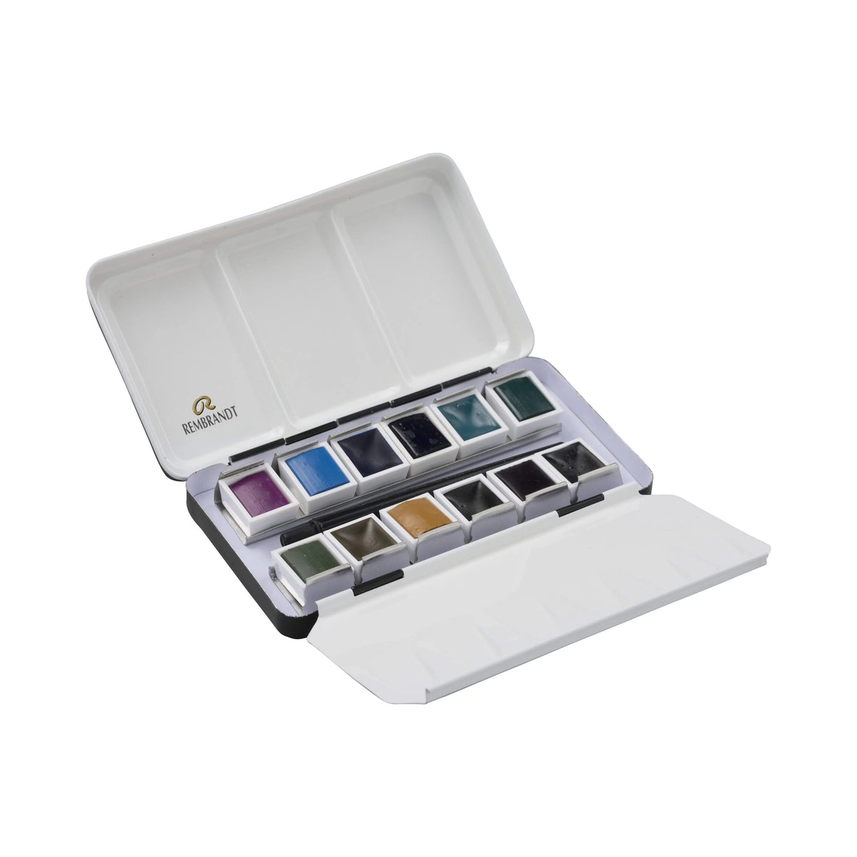 Rembrandt Aquarellfarben-Set im Metalletui mit granulierenden Farben | 12 Näpfchen + Pinsel - Kidis Art