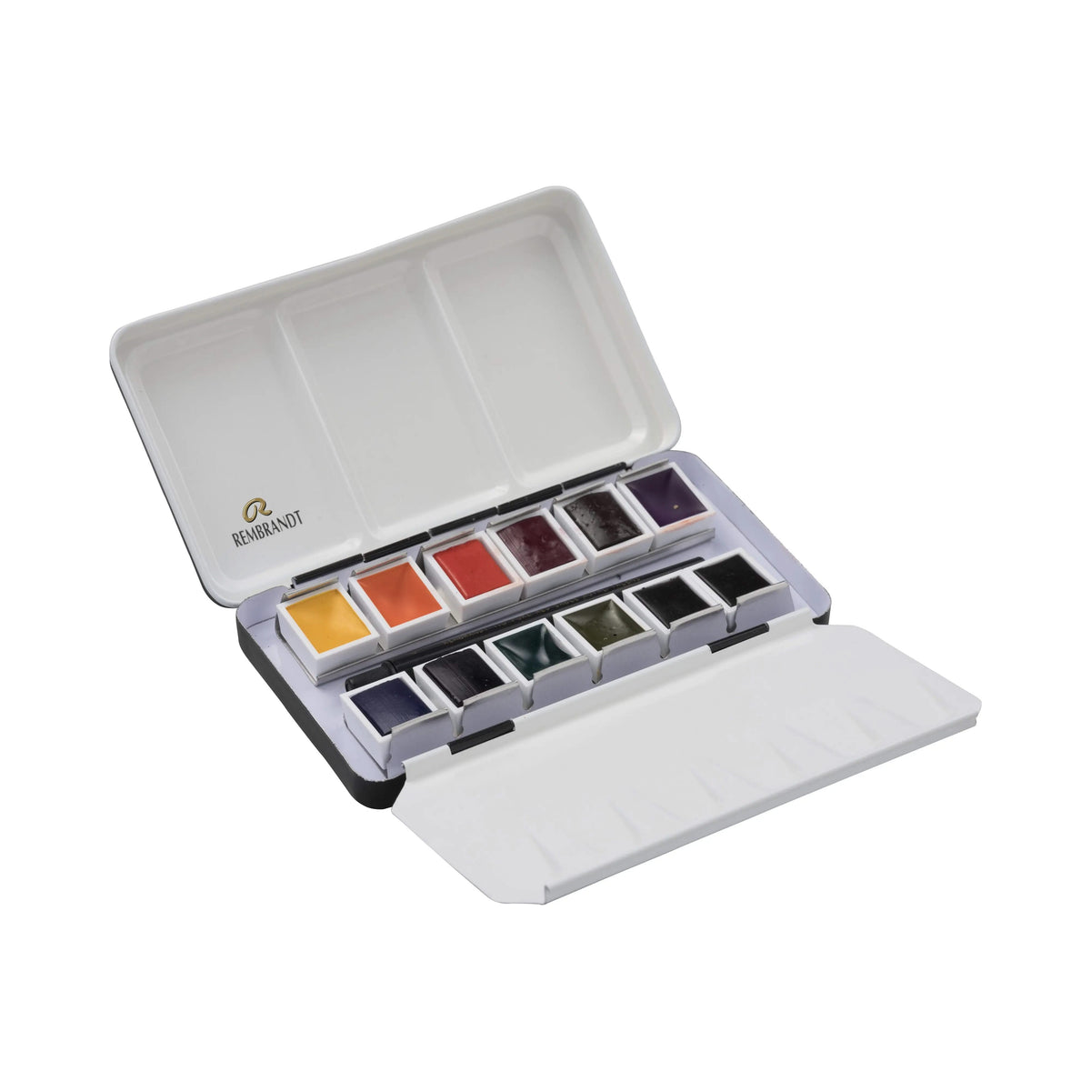 Rembrandt Aquarellfarben-Set im Metalletui zum Mischen mit Oxidschwarz | 12 Näpfchen + Pinsel - Kidis Art
