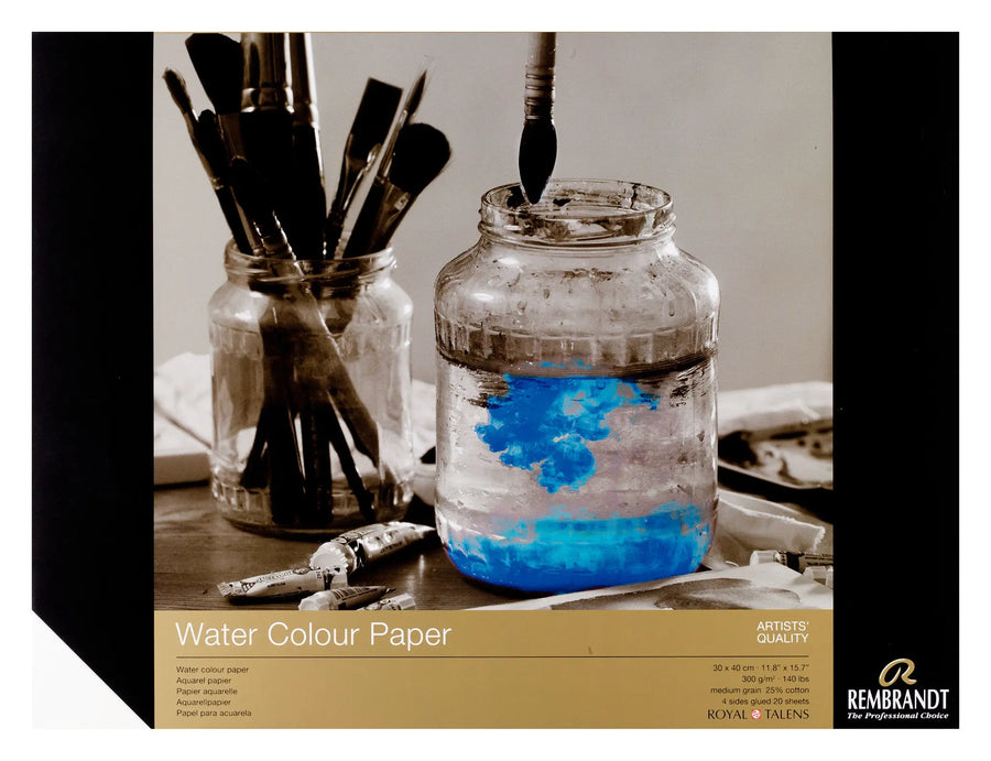 Rembrandt Aquarellpapier (25 % Baumwolle) | 30 x 40 cm, 300 g, 20 Blatt