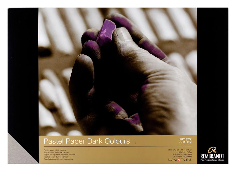 Rembrandt Pastellpapier dunkle Farben | 29 x 42 cm, 160 g, 30 Blatt