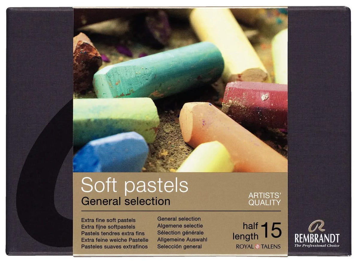 Rembrandt Set weiche Pastelle, 15 Pastelle in halber Größe - Kidis Art