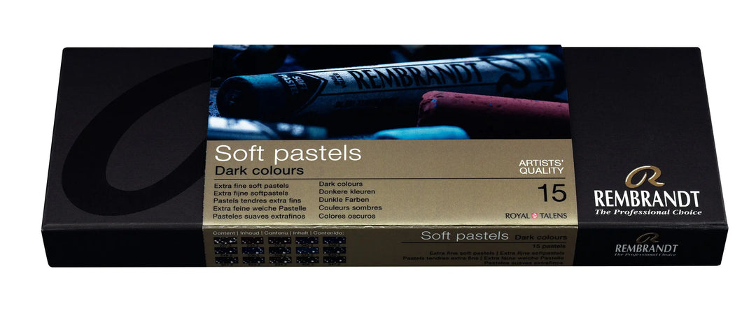 Rembrandt Set weiche Pastelle, dunkle Farben | 15 ganze Pastelle