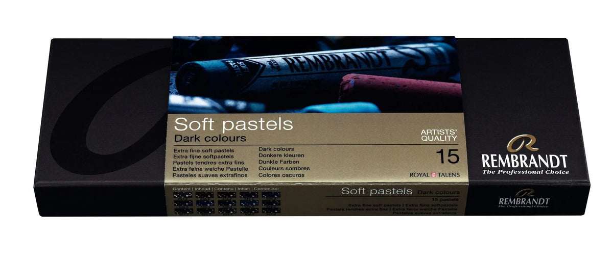 Rembrandt Set weiche Pastelle, dunkle Farben | 15 ganze Pastelle - Kidis Art