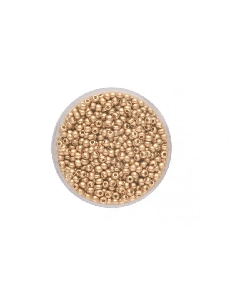 Rocailles 2,6mm met. goldbraun - Kidis Art