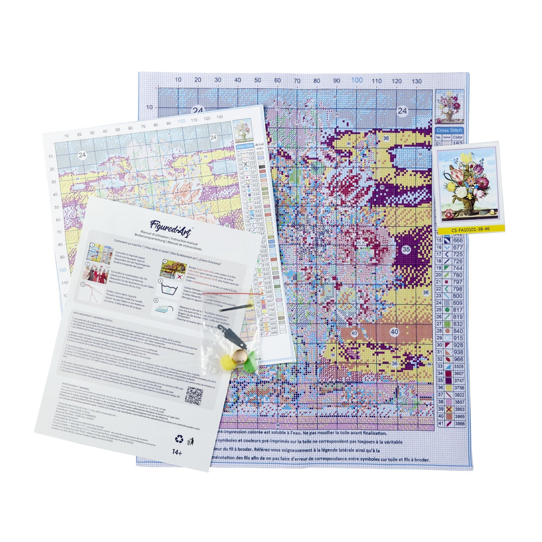 Kreuzstich 32x40cm – Buntes schweizer Dorf