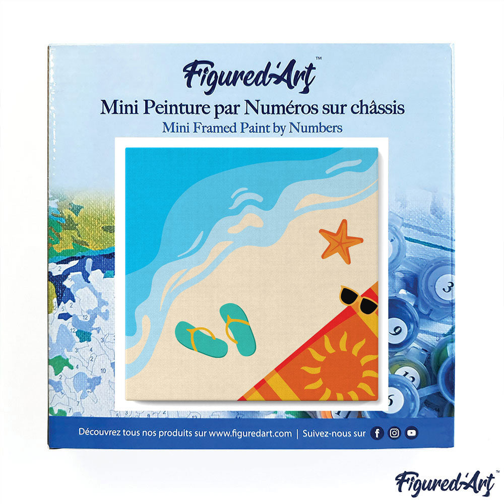 Mini Malen nach Zahlen mit Rahmen 20x20cm - Zum Strand