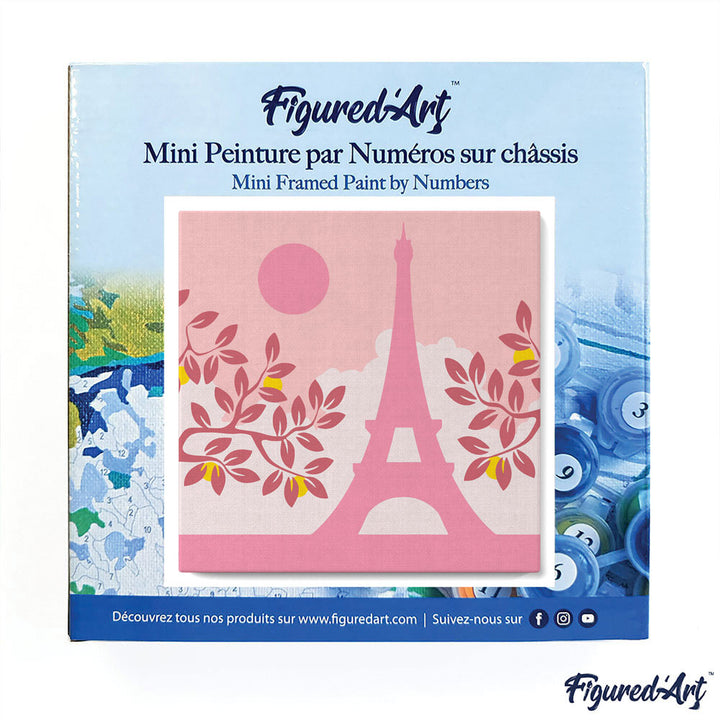 Mini Malen nach Zahlen mit Rahmen 20x20cm - Paris in der Sonne