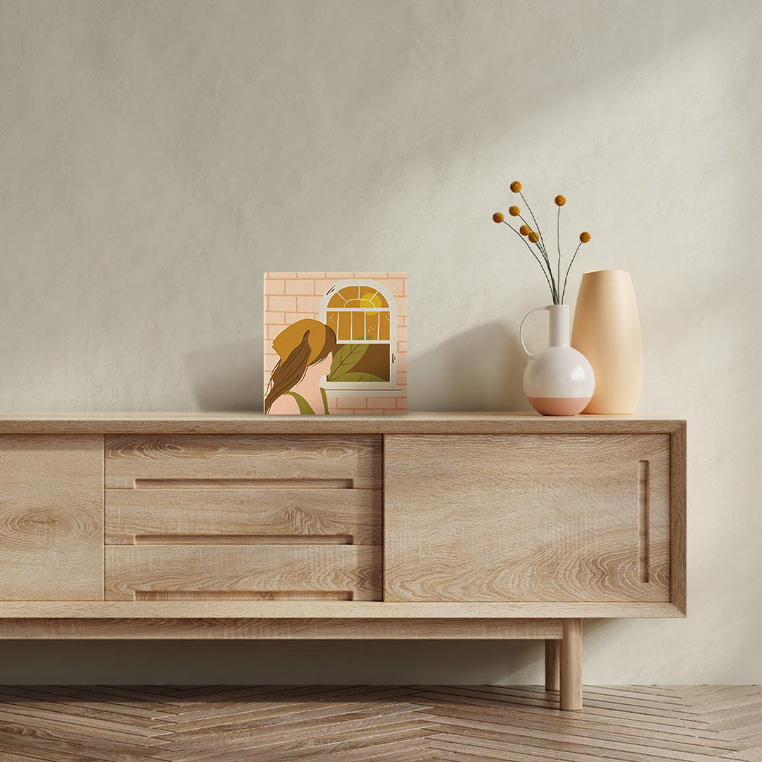 Mini Malen nach Zahlen mit Rahmen 20x20cm - Frau mit Kopftuch