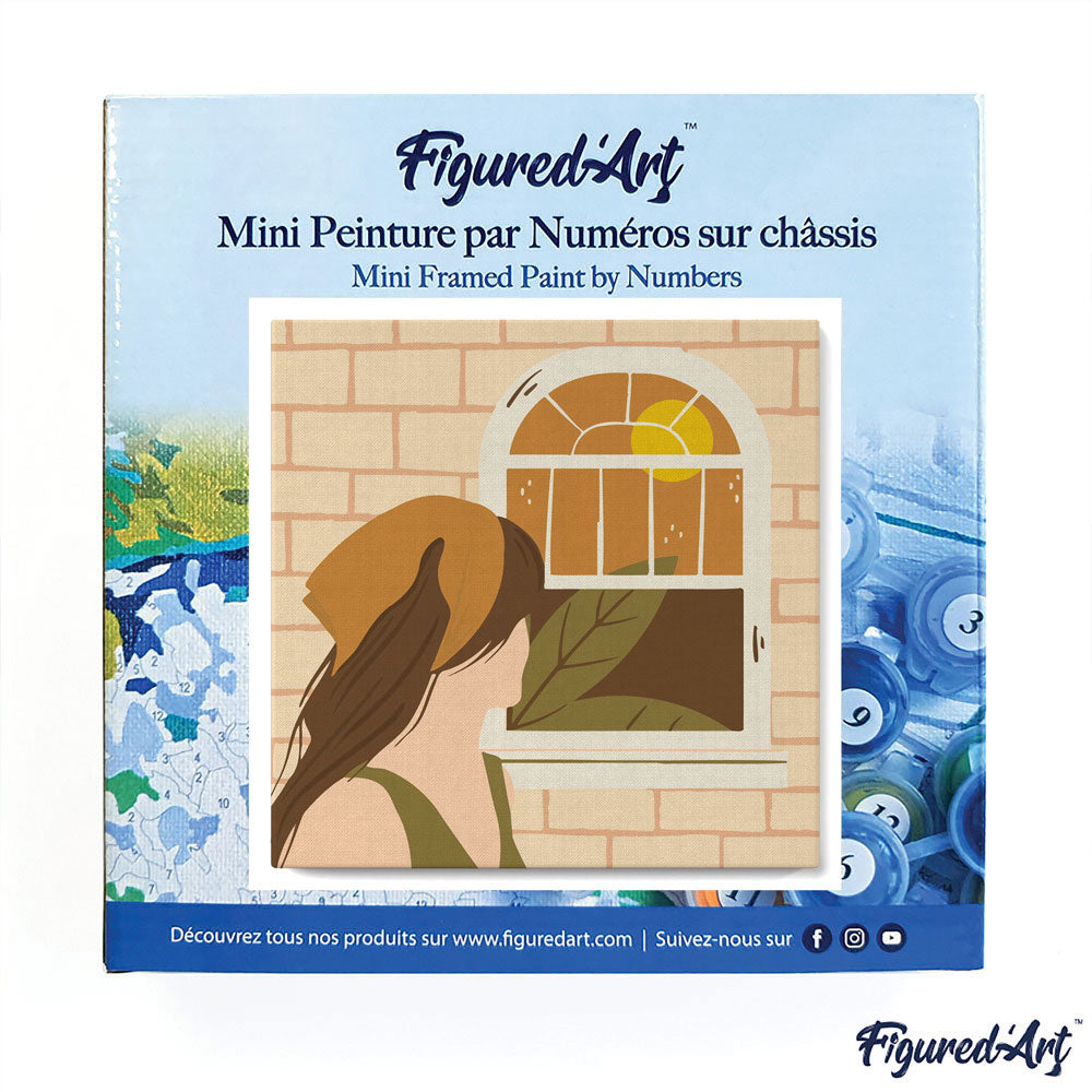 Mini Malen nach Zahlen mit Rahmen 20x20cm - Frau mit Kopftuch