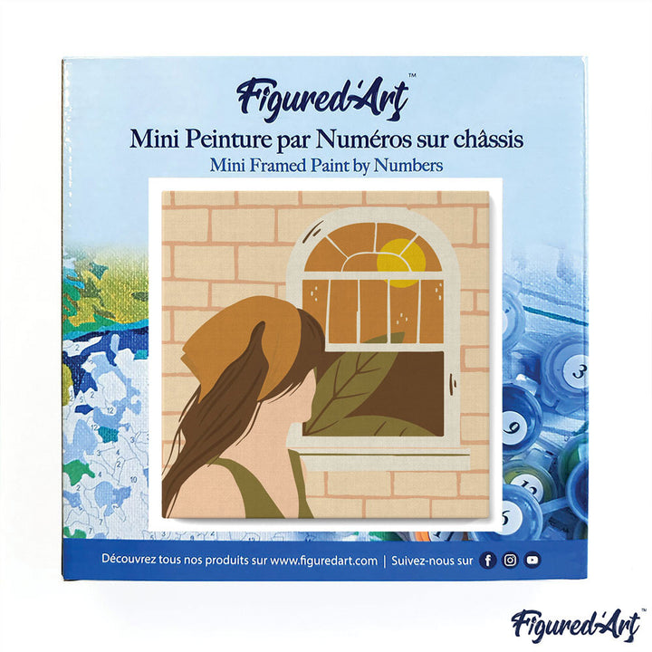 Mini Malen nach Zahlen mit Rahmen 20x20cm - Frau mit Kopftuch