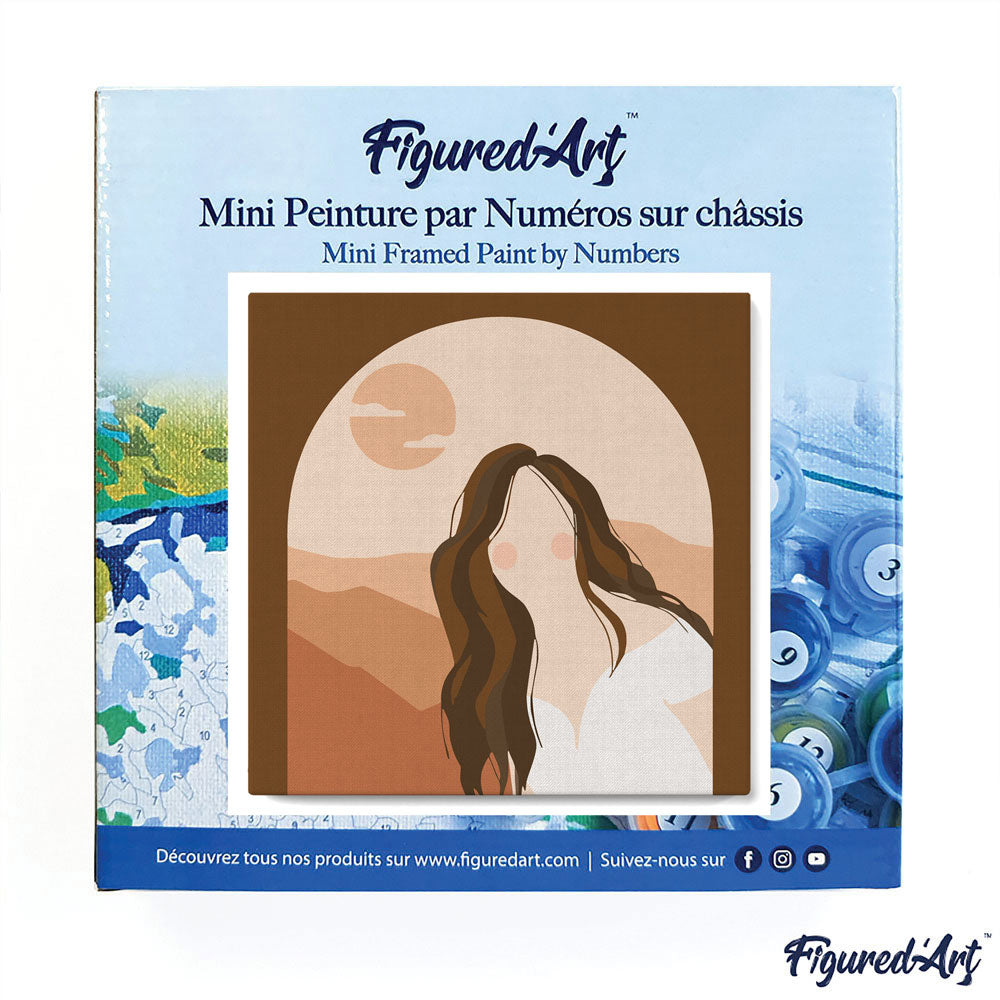 Mini Malen nach Zahlen mit Rahmen 20x20cm - Frau und Arkade