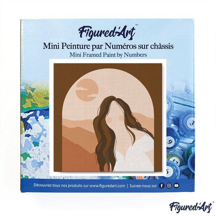 Mini Malen nach Zahlen mit Rahmen 20x20cm - Frau und Arkade