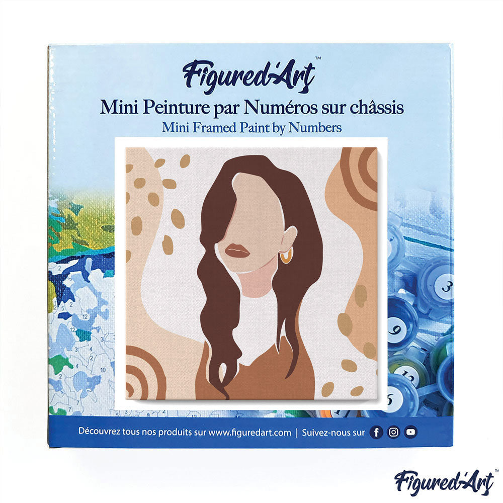 Mini Malen nach Zahlen mit Rahmen 20x20cm - Träumende Frau