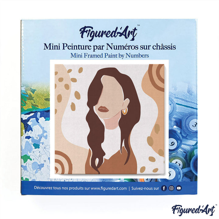 Mini Malen nach Zahlen mit Rahmen 20x20cm - Träumende Frau