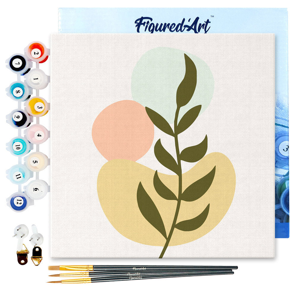 Mini Malen nach Zahlen mit Rahmen 20x20cm - Pflanze