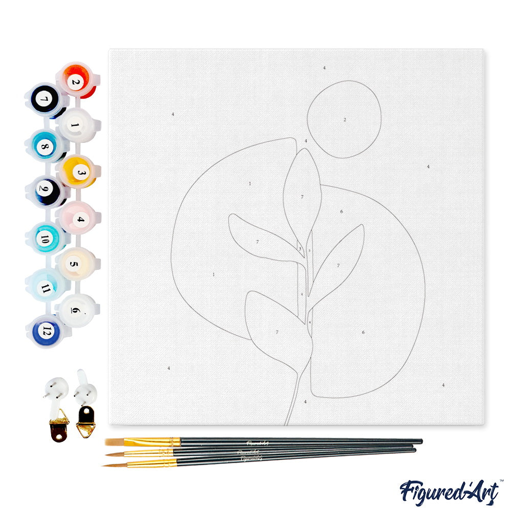 Mini Malen nach Zahlen mit Rahmen 20x20cm - Pflanze 3