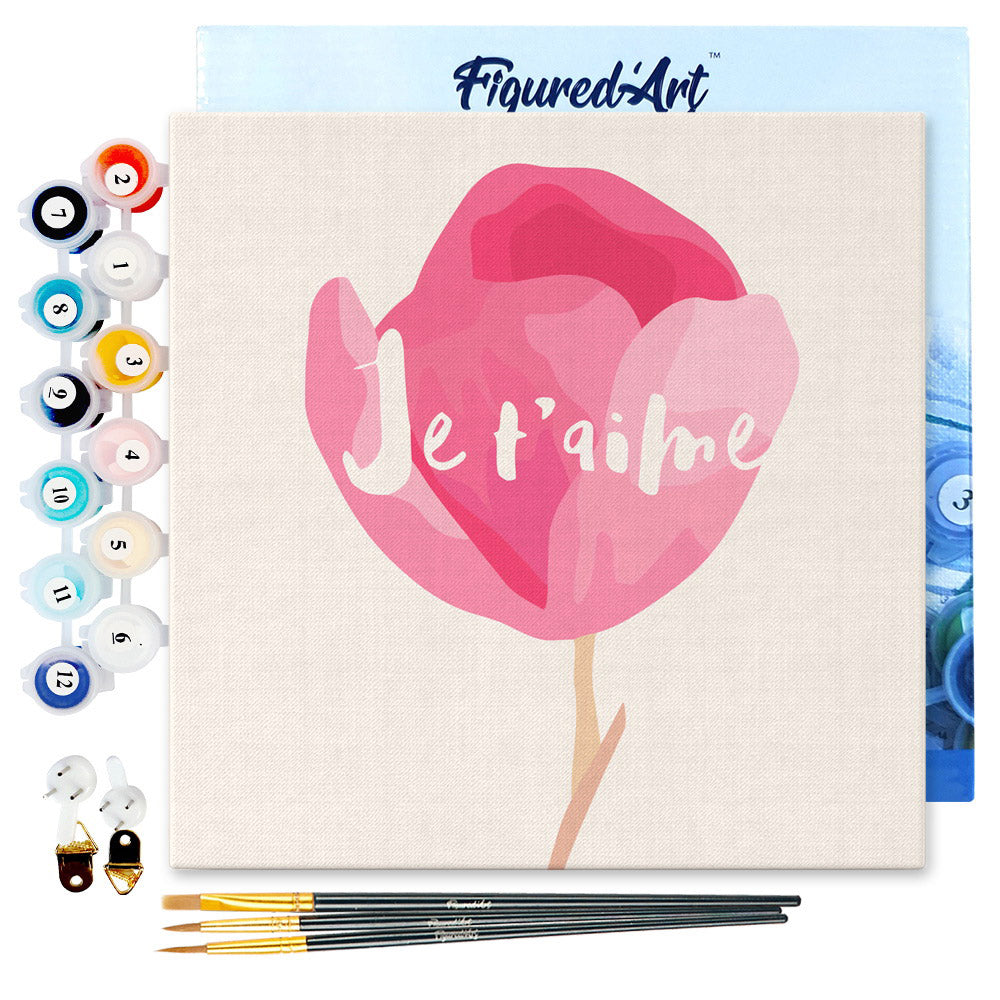 Mini Malen nach Zahlen mit Rahmen 20x20cm - Ich liebe Dich