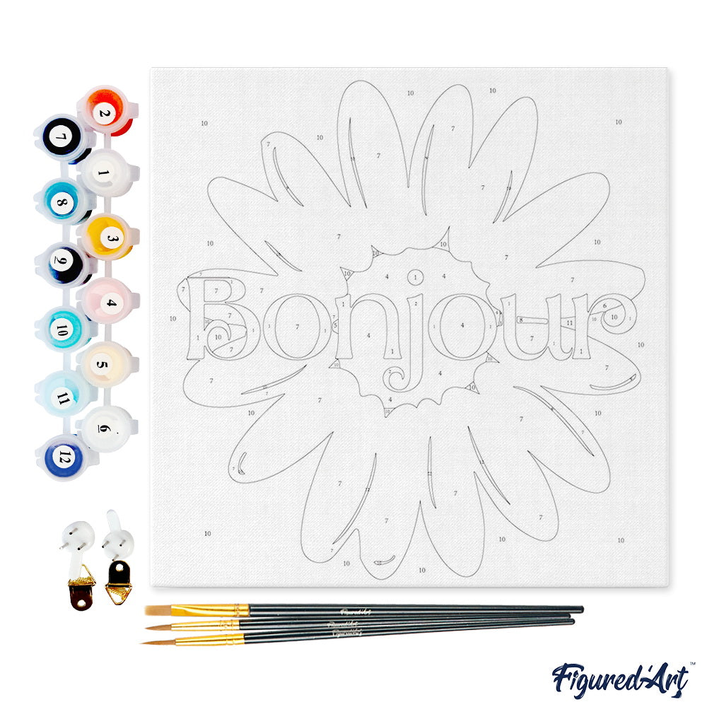 Mini Malen nach Zahlen mit Rahmen 20x20cm - Hallo