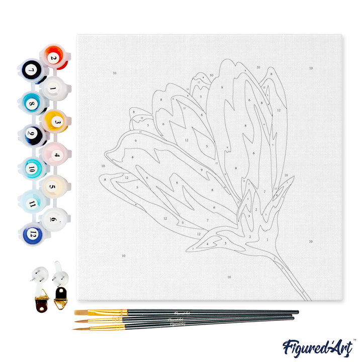 Mini Malen nach Zahlen mit Rahmen 20x20cm - Pinke Rose