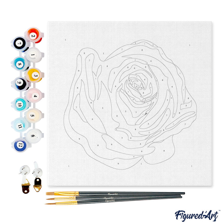 Mini Malen nach Zahlen mit Rahmen 20x20cm - Rosenkranz 2