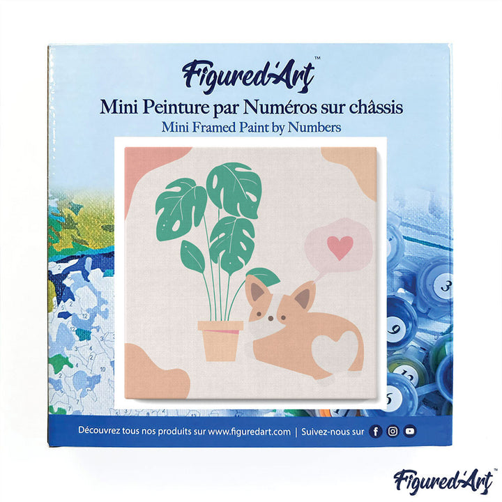 Mini Malen nach Zahlen mit Rahmen 20x20cm - Kleiner Hund