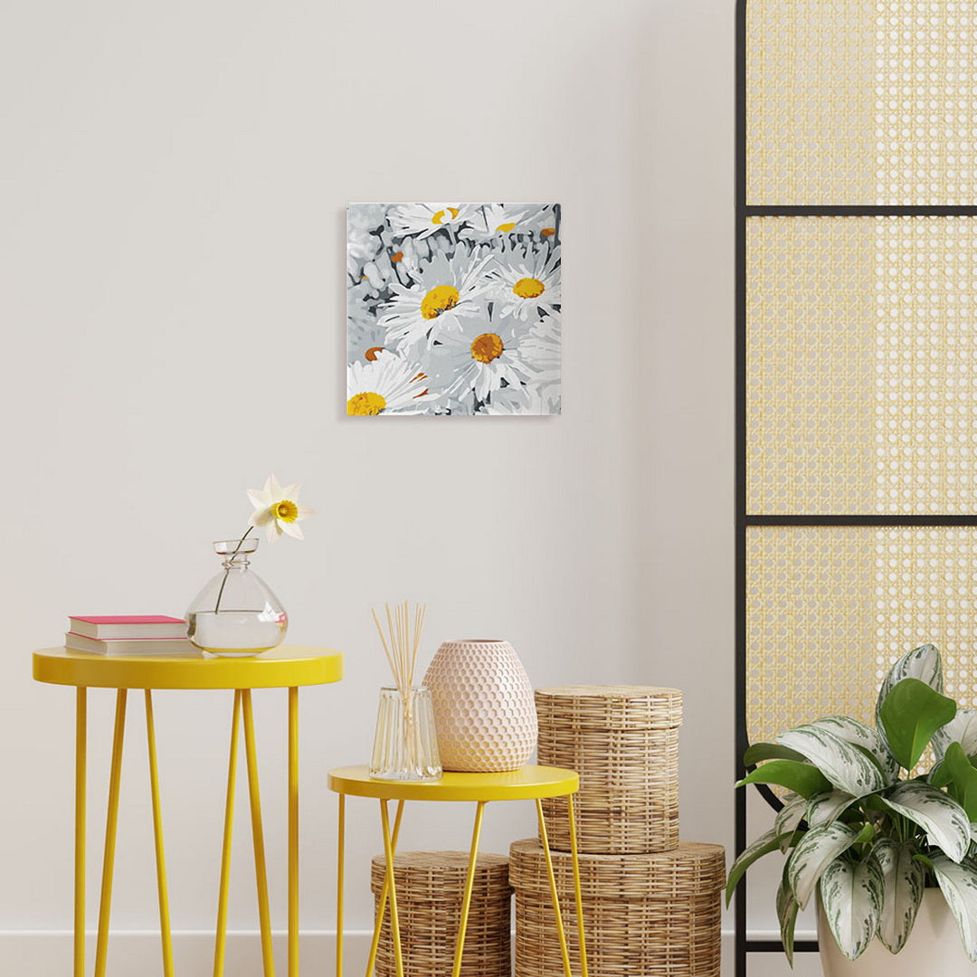 Mini Malen nach Zahlen mit Rahmen 20x20cm - Hübsche Gänseblümchen