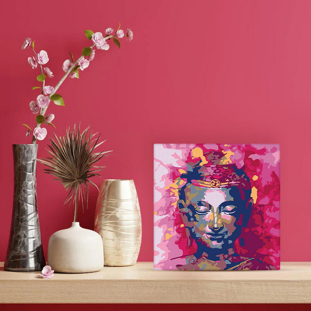 Mini Malen nach Zahlen mit Rahmen 20x20cm - Kostbarer Buddha - Kidis Art