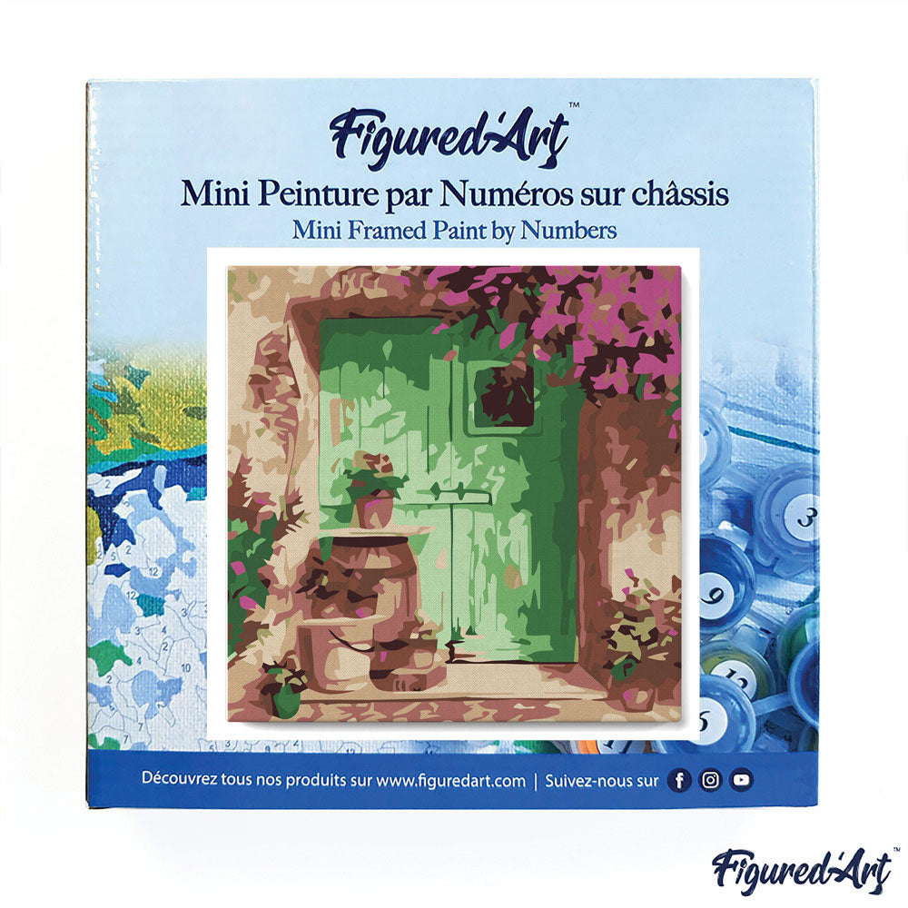 Mini Malen nach Zahlen mit Rahmen 20x20cm - Blumiger Eingang