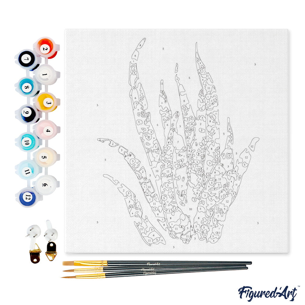 Mini Malen nach Zahlen mit Rahmen 20x20cm - Fettige Pflanze - Kidis Art