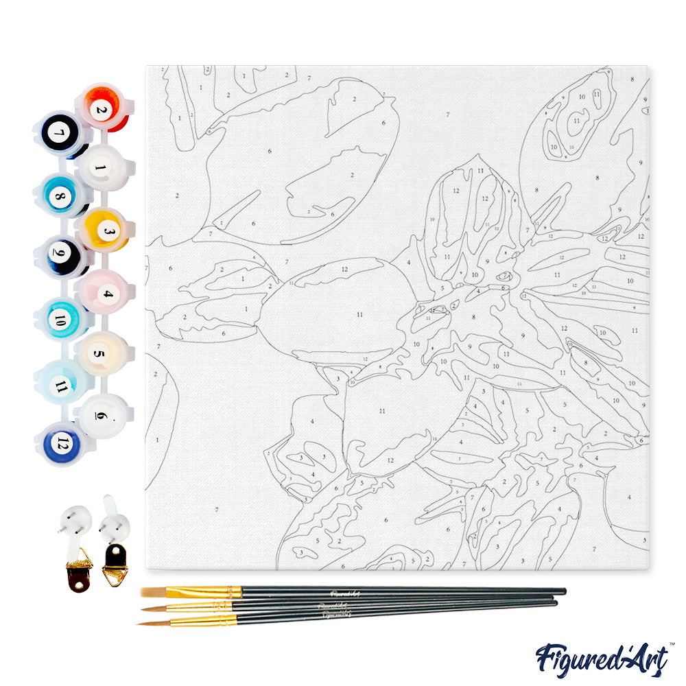 Mini Malen nach Zahlen mit Rahmen 20x20cm - Laub 2