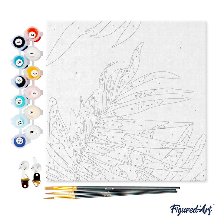 Mini Malen nach Zahlen mit Rahmen 20x20cm - Goldfruchtpalme