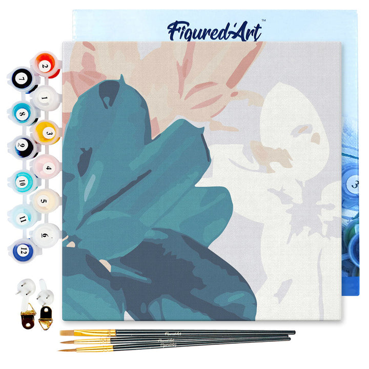 Mini Malen nach Zahlen mit Rahmen 20x20cm - Kautschuk Blätter