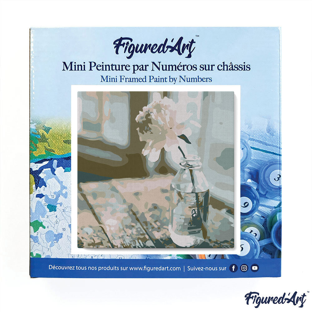 Mini Malen nach Zahlen mit Rahmen 20x20cm - Weisse Blume