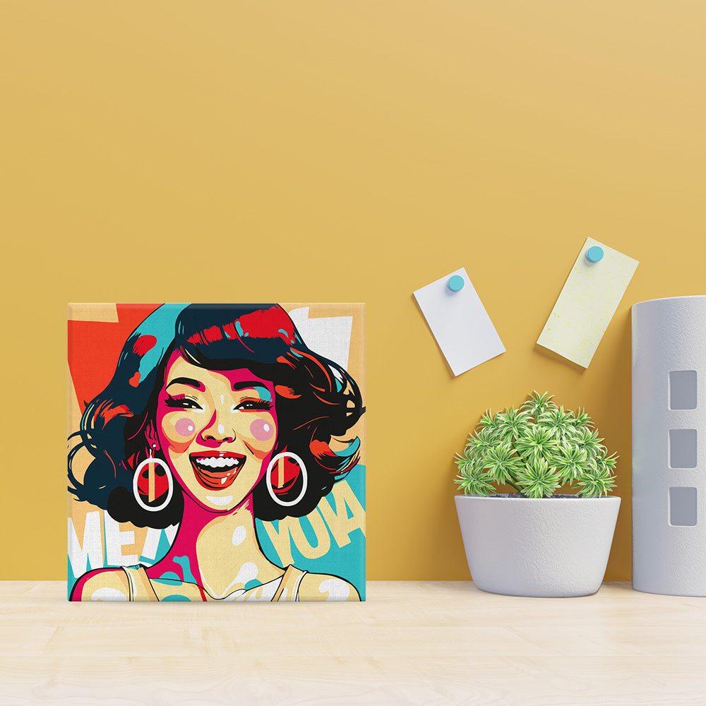 Mini Malen nach Zahlen mit Rahmen 20x20cm - Charmante Dame Pop Art - Kidis Art