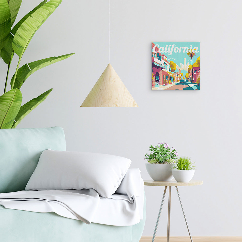 Mini Malen nach Zahlen mit Rahmen 20x20cm - Reiseplakat Kalifornien Strasse - Kidis Art