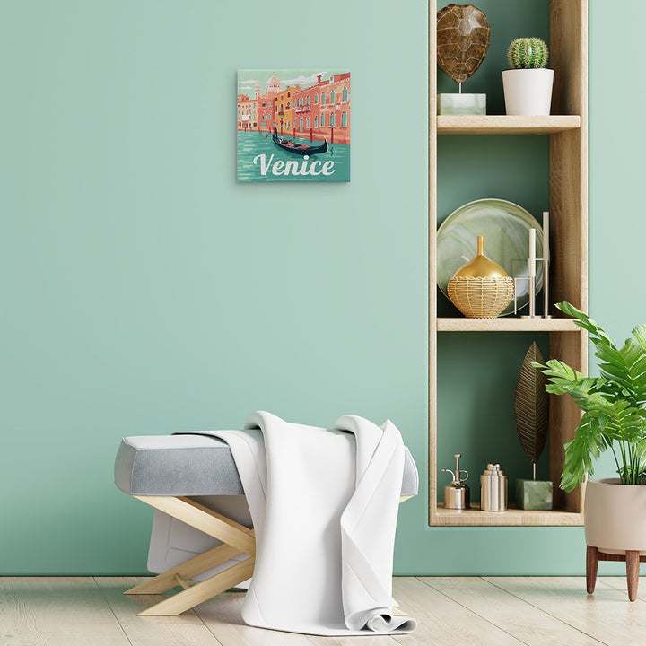 Mini Malen nach Zahlen mit Rahmen 20x20cm - Reiseplakat Venedig