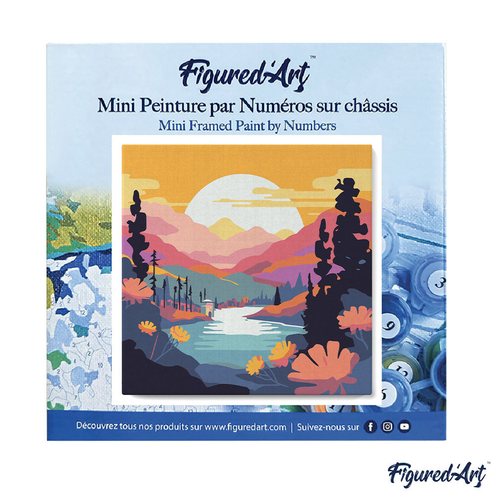 Mini Malen nach Zahlen mit Rahmen 20x20cm - Weihnachtskatze und -hund