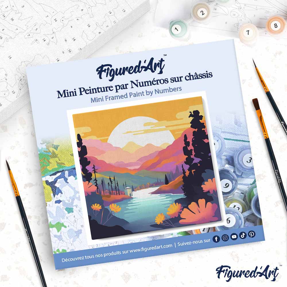 Mini Malen nach Zahlen mit Rahmen 20x20cm - Weihnachtskatze und -hund