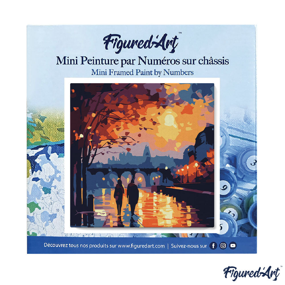 Mini Malen nach Zahlen mit Rahmen 20x20cm - Teddybär und Geschenke