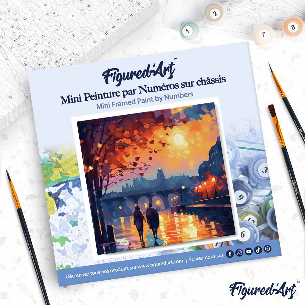 Mini Malen nach Zahlen mit Rahmen 20x20cm - Teddybär und Geschenke