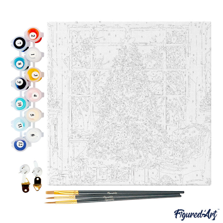 Mini Malen nach Zahlen mit Rahmen 20x20cm - Weihnachten in Amsterdam