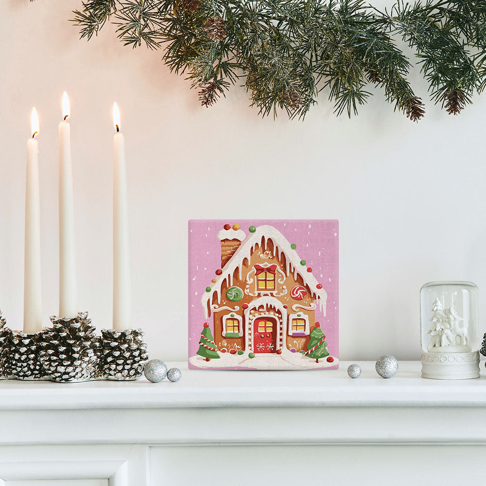 Mini Malen nach Zahlen mit Rahmen 20x20cm - Weihnachtsmann und Hund - Kidis Art