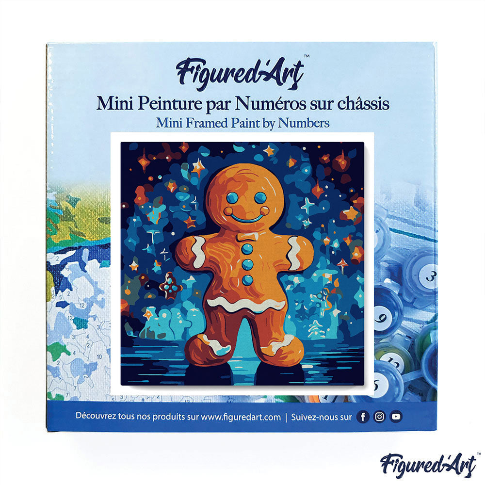 Mini Malen nach Zahlen mit Rahmen 20x20cm Lebkuchenmann