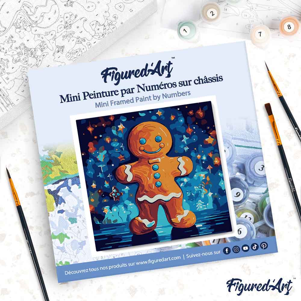 Mini Malen nach Zahlen mit Rahmen 20x20cm Lebkuchenmann