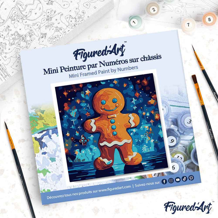 Mini Malen nach Zahlen mit Rahmen 20x20cm Lebkuchenmann