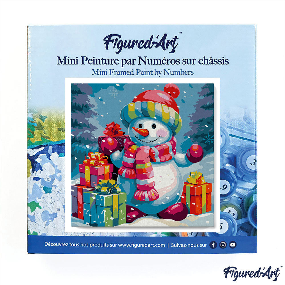 Mini Malen nach Zahlen mit Rahmen 20x20cm - Weihnachtsmann und der Nachthimmel