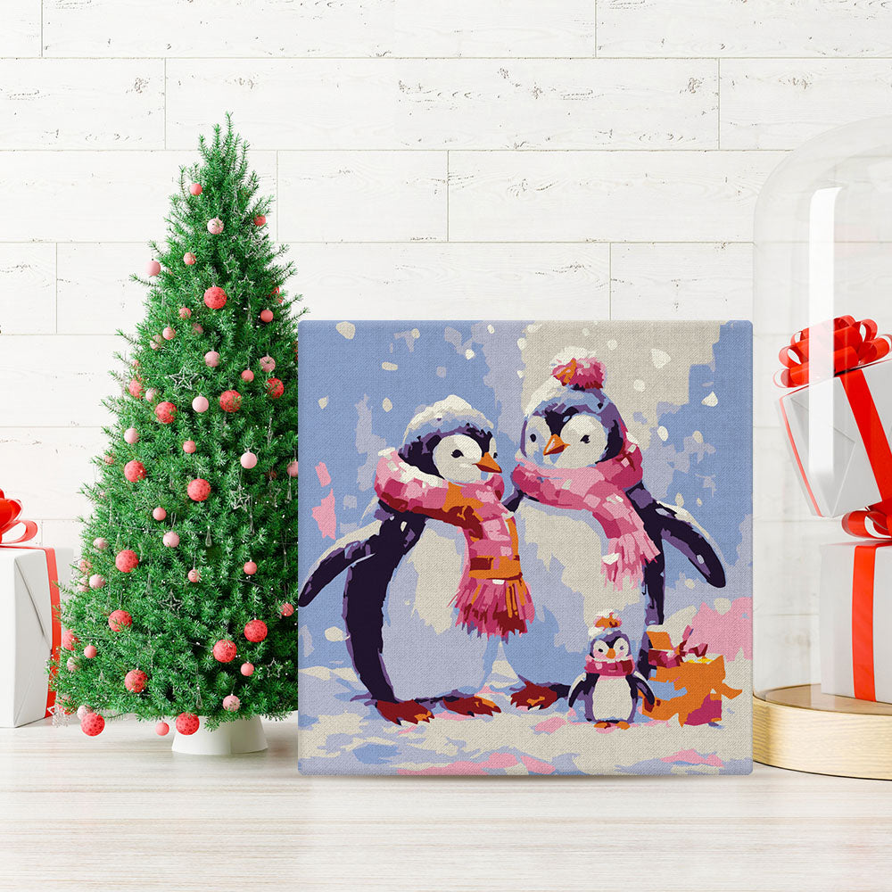 Mini Malen nach Zahlen mit Rahmen 20x20cm - Abstrakter Weihnachtsbaum - Kidis Art