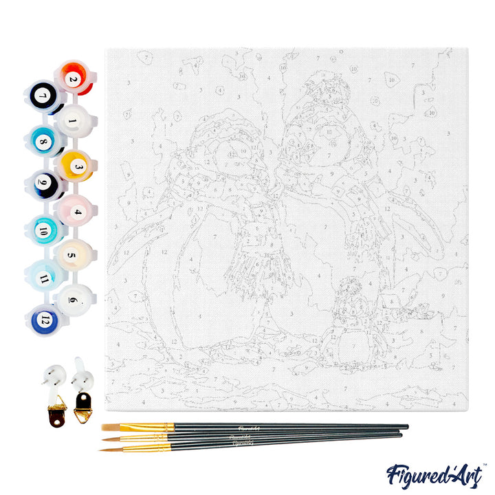 Mini Malen nach Zahlen mit Rahmen 20x20cm - Abstrakter Weihnachtsbaum